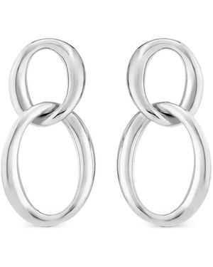 Dinny Hall Wave Double-Drop Earrings - White