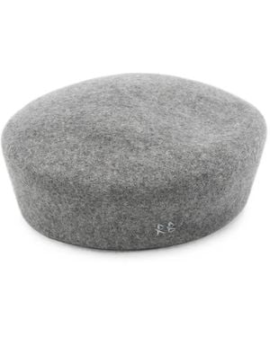Ruslan Baginskiy Logo-Embroidered Felt Beret - Gray