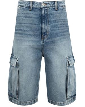 Rhude Denim Cargo Shorts - Blue