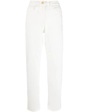 Elisabetta Franchi High-Waisted Straight Trousers - White