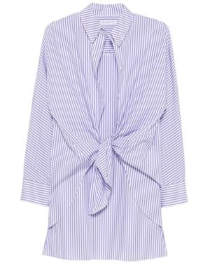 Manuel Ritz Striped Tie-Waist Mini Dress - Purple