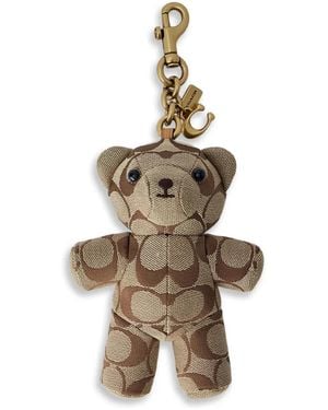 COACH Bear Taschenanhänger Aus Ikonischem Jacquard - Mettallic