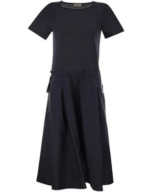 Herno Jersey Drawstring Midi Dress - Blue