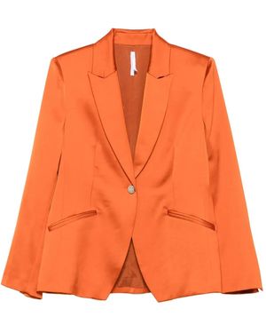 Imperial Peak-Lapel Single-Breasted Blazer - Orange