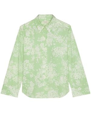 Marc O' Polo Floral-Print Button-Up Shirt - Green