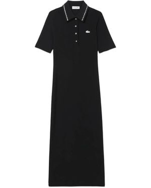 Lacoste Crystal-Embellished Polo Dress - Black