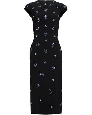 Jenny Packham Embellished Cap-Sleeve Midi Dress - Black