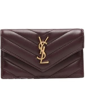 Saint Laurent Portemonnee - Paars