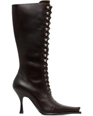 Jeffrey Campbell Lani Lace-Up Heeled Boots - Black