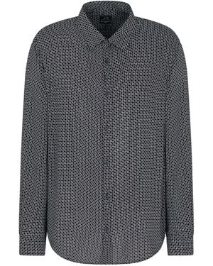 ARMANI EXCHANGE Geometrisch gemustertes Hemd - Grau