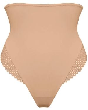 Wolford Romantic Net High-Waisted Briefs - Natural