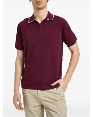 MC2 Saint Barth Sloan Contrast-Trim Polo Collar T-Shirt - Purple