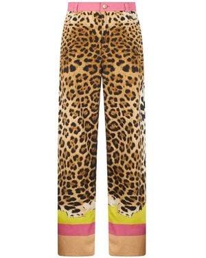 Roberto Cavalli Animal-Print Trousers - Natural