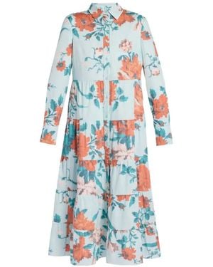 Erdem Floral-Print Tiered Dress - White