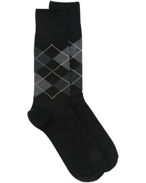 FALKE Sokken Met Argyle-Patroon - Zwart