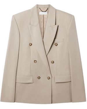 Stella McCartney Wollen Blazer Met Dubbele Rij Knopen - Naturel