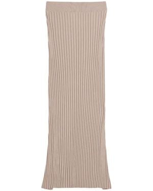 Tod's Ribbed-Knit Midi Skirt - Natural