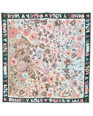 Bimba Y Lola フローラル サテンスカーフ - グリーン