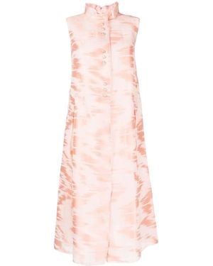 Shiatzy Chen Abito Midi Con Stampa - Rosa