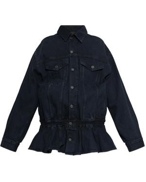 Agolde Rubik Jacke mit Schößchen - Blau