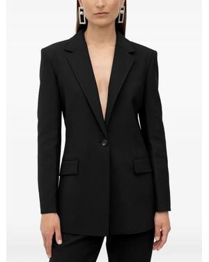 HUGO Single-Breasted Notched-Lapel Blazer - Black