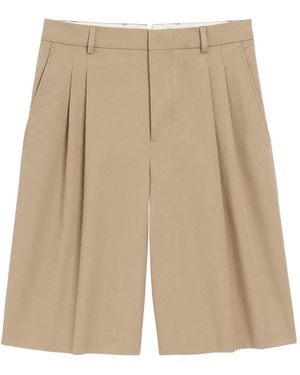Ami Paris Wide-Leg Tailored Shorts - Natural