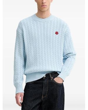 KENZO Floral-Appliqué Jumper - Blue