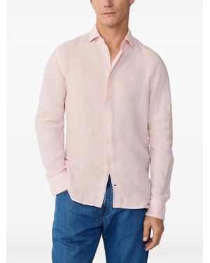 Hackett Kent Cutaway-Collar Linen Shirt - Pink