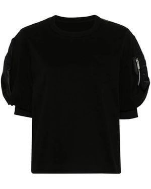 Sacai Cotton Jersey T-Shirt - Black
