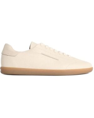 ZEGNA Leather Lace-Up Trainers - Natural