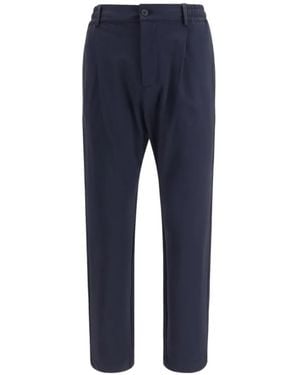 Cruna Button Pleated Trousers - Blue