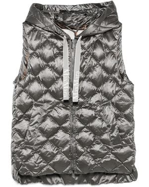 Max Mara Quilted Hooded Gilet - Grey