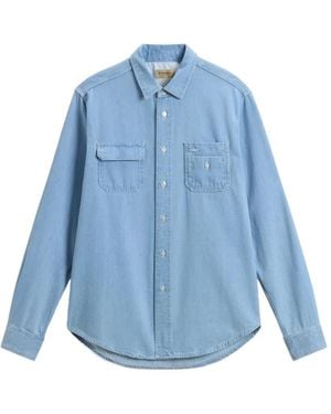 Woolrich Chest-Pockets Denim Shirt - Blue
