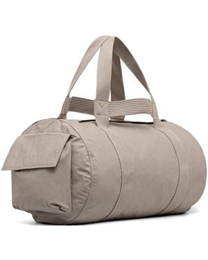 Y-3 Logo-Print Holdall Bag - Gray