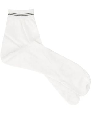 Antipast Calcetines Con Ribete De Rayas - Blanco