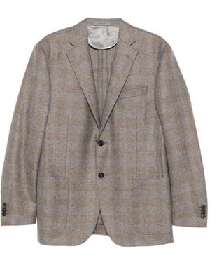 Corneliani チェック ジャケット - グレー