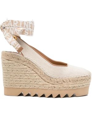 Stella McCartney Gaia Slingback Wedge Espadrilles - Natural