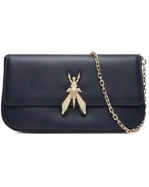 Patrizia Pepe Fly Leather Clutch Bag - Blue