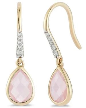 Mateo Topaz And Diamond Drop Earrings - White