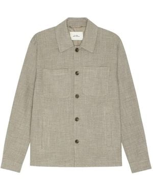 Les Deux Crosshatch Melange-Woven Shirt Jacket - Natural