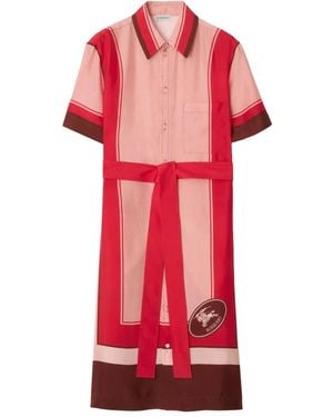 Burberry Silk Shirt Dress - Red