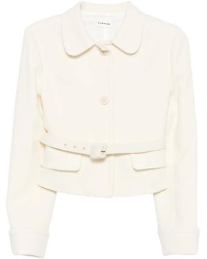 P.A.R.O.S.H. Lara Belted Jacket - White