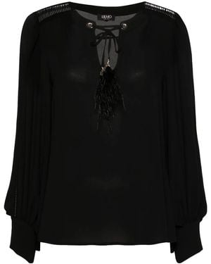 Liu Jo Blusa Con Bordo All'Uncinetto - Nero