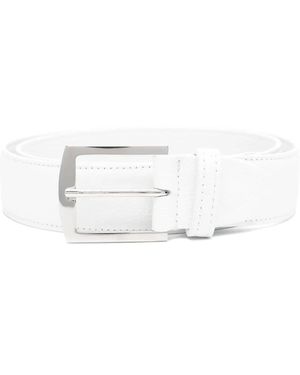 Kiton レザーベルト - ホワイト