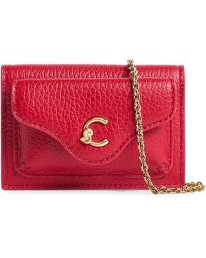 Coccinelle Small C-Me Leather Chain-Strap Card Holder - Red