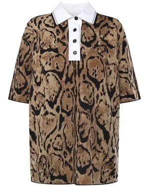 Stella McCartney Printed Polo Top - Brown