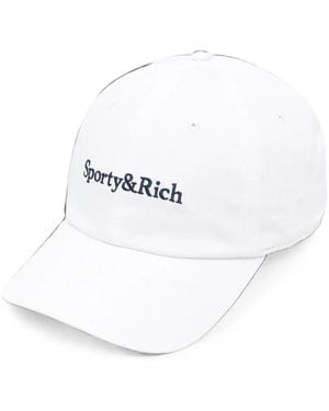 Sporty & Rich Embroidered-Logo Baseball Cap - White