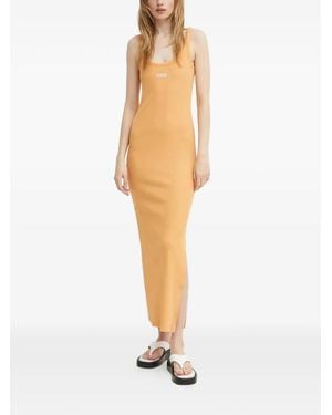 Gestuz Geripptes Midikleid - Weiß