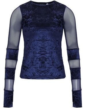 Amir Slama X Astrid Mesh-Panel Top - Blue