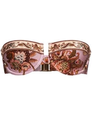 Zimmermann Aster Balconette Bandeau Bikini Top - Pink